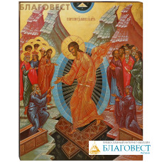 Икона Воскресение Господне. Полиграфия, дерево, лак