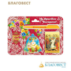 Пасхальный подарочный набор (ручка, блокнот, магнитная закладка, икона)
