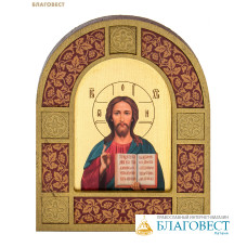 Икона арочная Господь Вседержитель, дерево, размер 11,5х14см