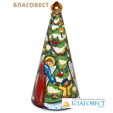 Колокольчик Рождественская ёлка, высота 11см, керамика