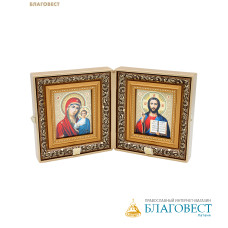 Складень венчальный 18х20см, парча