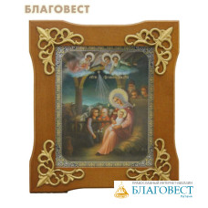 Икона Рождество Христово, рамка завиток, стекло