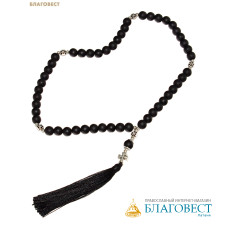 Четки из шунгита с крестом, 50 зёрен (зерно 10мм)