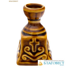 Подсвечник Вазочка, коричневый, керамика