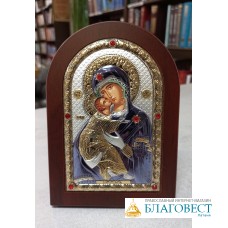 Икона Пресвятой Богородицы, им. Владимирская, 15 х 12,5 см. PRINCE Silverо, Греция