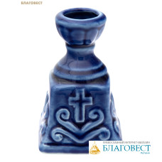 Подсвечник Вазочка, синий, керамика